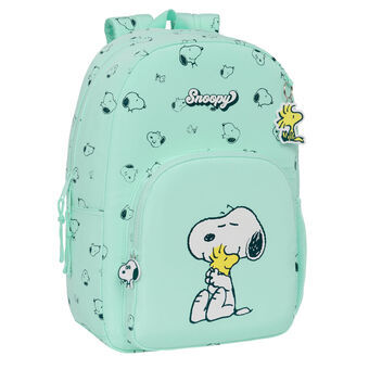 Skoletaske Snoopy Groovy Grøn 30 x 46 x 14 cm