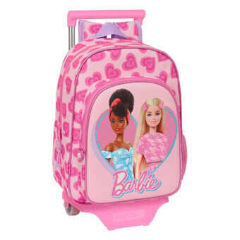 Skolerygsæk med Hjul Barbie Love Pink 26 x 34 x 11 cm