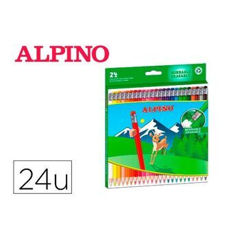 Farveblyanter Alpino AL013658 Multifarvet Sletbare 24 Dele (24 Dele)