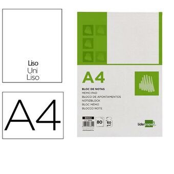 Notesblokken Liderpapel BN02 Hvid A4 80 Ark