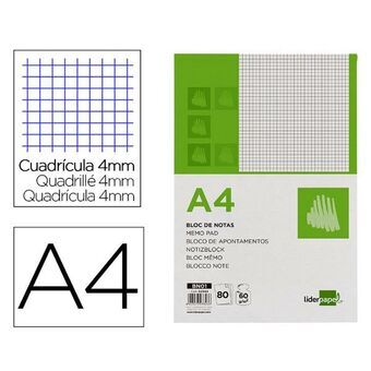 Notesblokken Liderpapel BN01 Hvid A4 80 Ark