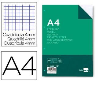 Udskifter Liderpapel RA05 Hvid A4 100 Ark