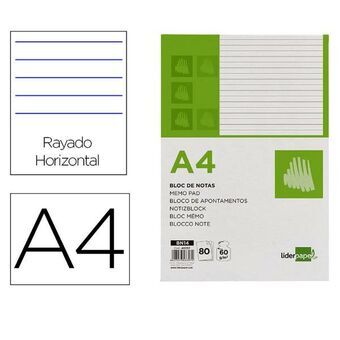 Notesblokken Liderpapel BN14 Hvid A4 80 Ark