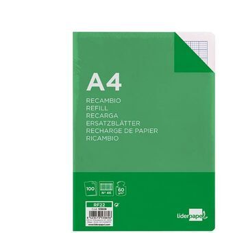 Udskifter Liderpapel RF22 Hvid A4 100 Ark