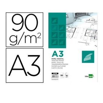 Tegneblok Liderpapel PV06 Hvid 50 Ark