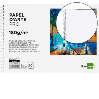 Tegneblok Liderpapel DA12 Hvid 20 Ark Pap