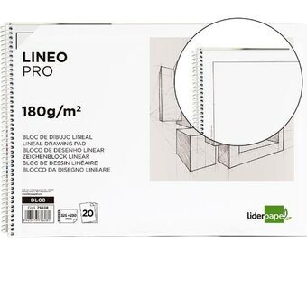 Tegneblok Liderpapel DL08 Hvid 20 Ark Papir Pap