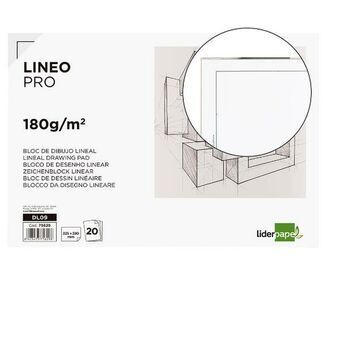 Tegneblok Liderpapel DL09 Hvid 20 Ark Pap