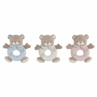 Bjørnebamse DKD Home Decor Beige Polyester Celestial Lyserød (3 pcs) (15 x 5 x 15 cm)