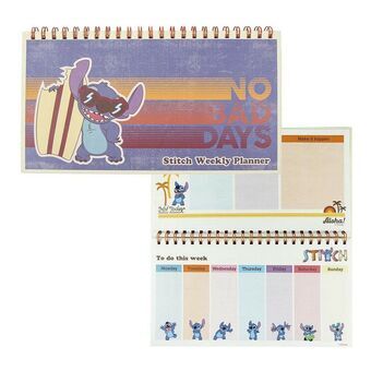 Ugentlig Planner Disney Stitch Papir (35 x 16,7 x 1 cm)