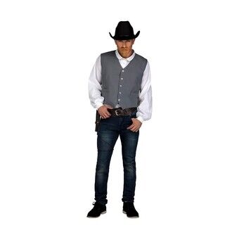 Kostume til voksne My Other Me Grå Cowboy mand Størrelse M/L Vest