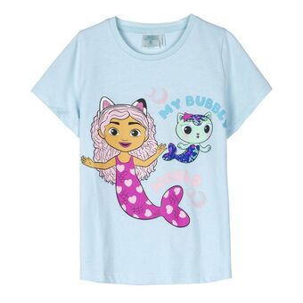 Børne Kortærmet T-shirt Gabby\'s Dollhouse Turkisblå - 3 år