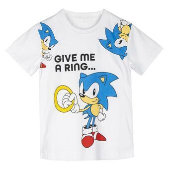 Børne Kortærmet T-shirt Sonic Hvid - 12 år