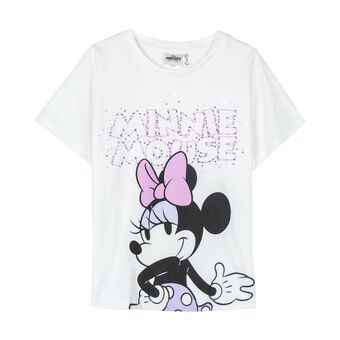 Børne Kortærmet T-shirt Minnie Mouse Hvid - 6 år