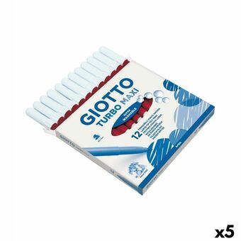 Sæt med Fiberpenne Giotto Turbo Maxi Rød (5 enheder)