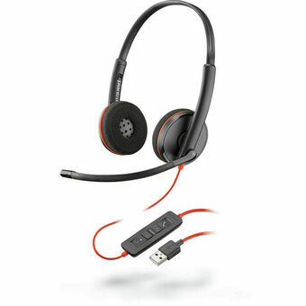 Hovedtelefoner med mikrofon Plantronics Blackwire 3220 Sort Rød