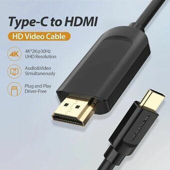 HDMI-kabel Vention CGUBH 2 m Sort Gylden