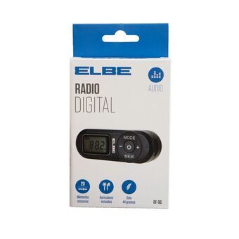 Bærbar digital radio ELBE RF-96 Sort FM