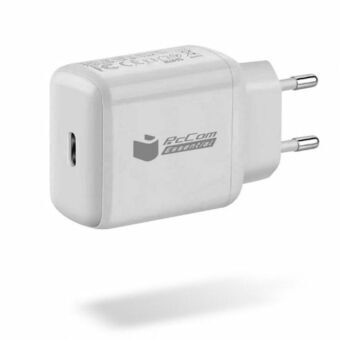 Vægoplader + USB-C kabel PcCom Hvid 20 W