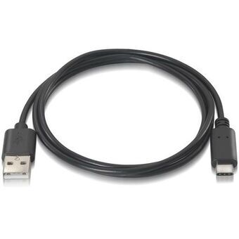 USB A til USB C-kabel Aisens A107-0050 Sort 50 cm