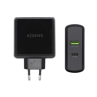 USB-oplader væggen Aisens ASCH-2PD30QC-BK Sort 48 W USB-C (1 enheder)