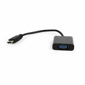 HDMI til VGA GEMBIRD A-HDMI-VGA-04 Sort 15 cm