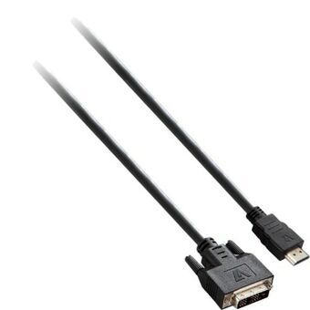 HDMI til DVI-kabel V7 V7E2HDMIDVID-02M Sort 2 m