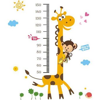 TipTop Wallstickers Yellow Giraffe and Monkey