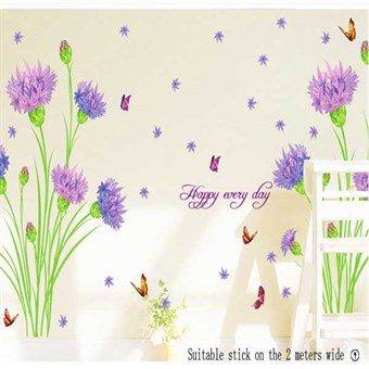 TipTop Wallstickers Purple Carnations Romantic Bedroom