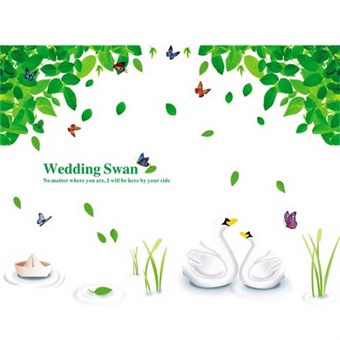 TipTop Wallstickers Romantic Wedding Swan Print 