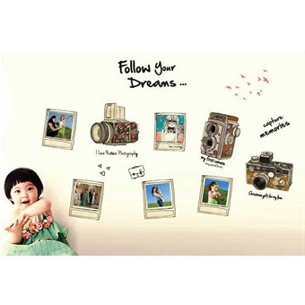 TipTop Wallstickers Romantic Camera Photo Living Room 