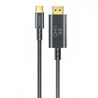 AWEI kabel CL-212T USB-C til HDMI 4K 30Hz, sort