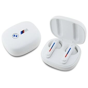 BMW Bluetooth-hovedtelefoner BMBEMIATP20LOH TWS + dockingstation hvid/white Printed Logos