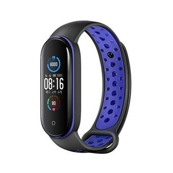 Beline rem Design Mi Band 7/6/5 sort-blå /black-blue