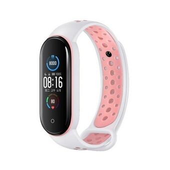 Beline rem Design Mi Band 7/6/5 hvid-lyserød /white-pink