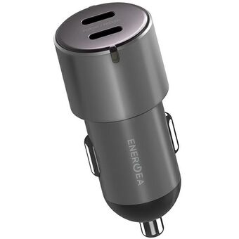 ENERGI opladning alene. 2xUSB-C PD-PPS 66W stål/gunmetal Alu Drive D60