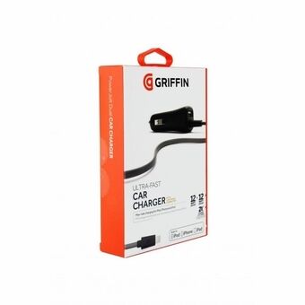 Ofi. Bilopl. Griffin GC39941-2 Telefon + USB 2,4A 12W Ultra-Hurtig MFI