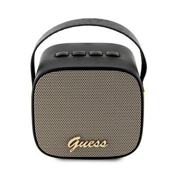 Gæt Bluetooth-højttaler GUWSB2P4SMK Speaker mini sort 4G læder Script Logo med rem.