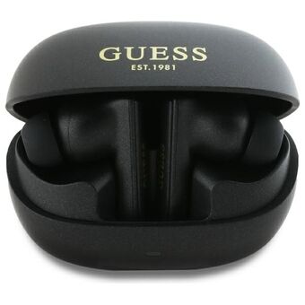 Guess Bluetooth-hovedtelefoner GUTWST88MCTGK TWS + dockingstation sort/sort Capsule Printed Logo