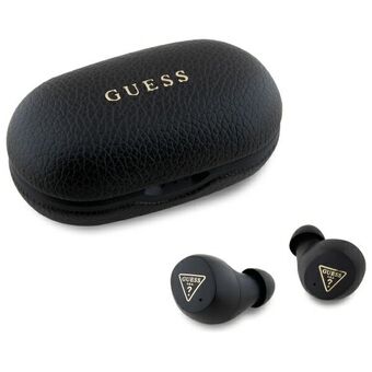 Guess Bluetooth-hovedtelefoner GUTWSPGTSPSK TWS + dockingstation sort/black Grained Classic Logo