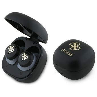 Guess Bluetooth høretelefoner GUTWSJ144ESK TWS + dockingstation sort/black Iridescent 4G Printed Logo