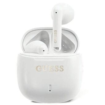 Guess Bluetooth-headset GUTWSJ14ESGH TWS + dockingstation hvid/hvidt Trykt Klassisk Logo