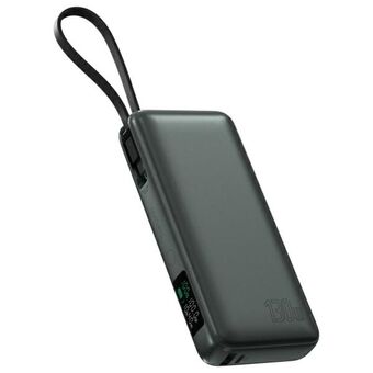 4smarts Powerbank Enterprise 20000mAh 130W med indbygget USB-C kabel grå/space grey 541134