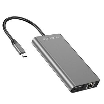 4smarts HUB 8i1 DeX Mode 2xUSB-A 3.0/USB-C/HDMI/SD/VGA/Ethernet/Jack 3,5mm grå 458723