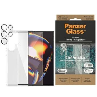 PanzerGlass pakke 3in1 til Sam S23 Ultra S918 Hardcase + Skærmbeskytter + Kameraobjektiv 0435+7317