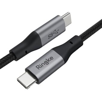 Ringke flettet USB-C til USB-C 1,2m hurtig opladning sort/svart ACCB0002