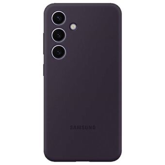 Etuiet Samsung EF-PS921TEEGWW S24 S921 i mørkeviolette farve er lavet af silikone.