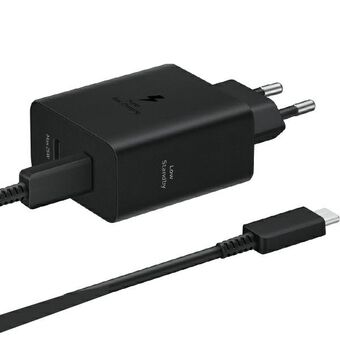 Ład. siec. Samsung EP-T5020XBEGEU PD 50W + kabel USB-C/USB-C 5A 1.8m Super Fast Charge czarny/black

Oversættelse til dansk: 
Samsung EP-T5020XBEGEU PD 50W oplader + USB-C/USB-C kabel 5A 1.8m Super Fast Charge sort