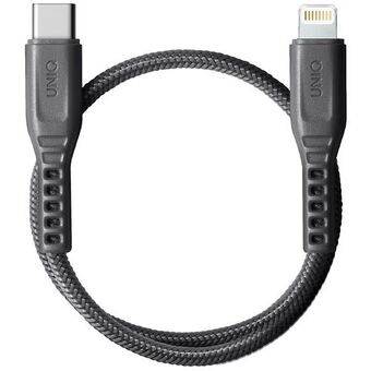 UNIQ Flex kabel USB-C-Telefon 18W nylon 30cm grå/koksgrå