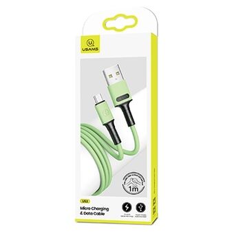 USAMS U52 microUSB 2A hurtigopladningskabel 1m grøn/grøn SJ435USB02 (US-SJ435)